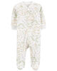 Carter's Dinosaur Zip Up Fleece Sleep And Play Ivory 6M