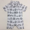 Coyote and Co. Car Print one-piece short set with collar - size 6-9months