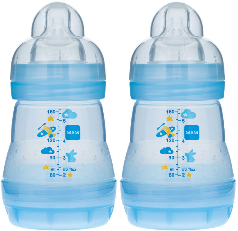 MAM Easy Start Matte Anti-Colic Bottle, 5 oz, Boy, 2 pack