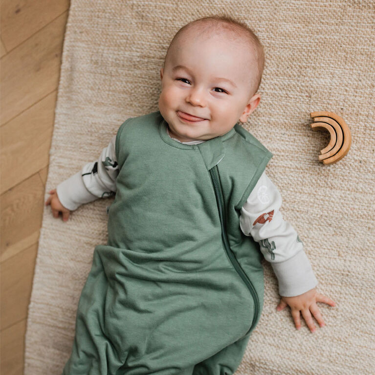 Perlimpinpin-Bamboo sleep bag 1.0 TOG-Hunter green-18-36m