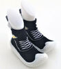 Tickle toes - White Sole & Black Lace up Skids Proof Shoes  0-6 Months