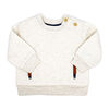 Baby Mode  2 Piece Quilted Jogger Set: Oatmeal Blue