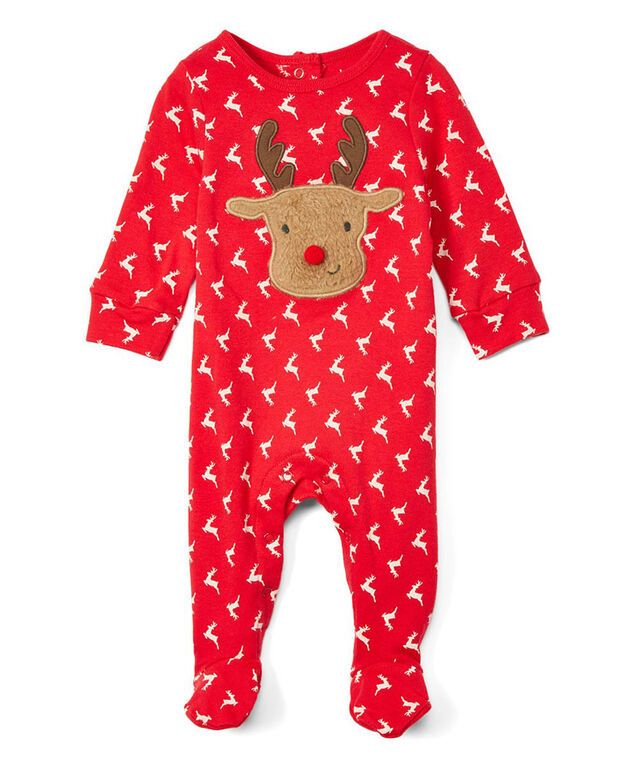 Christmas Interlock Coverall - 3-6 Months