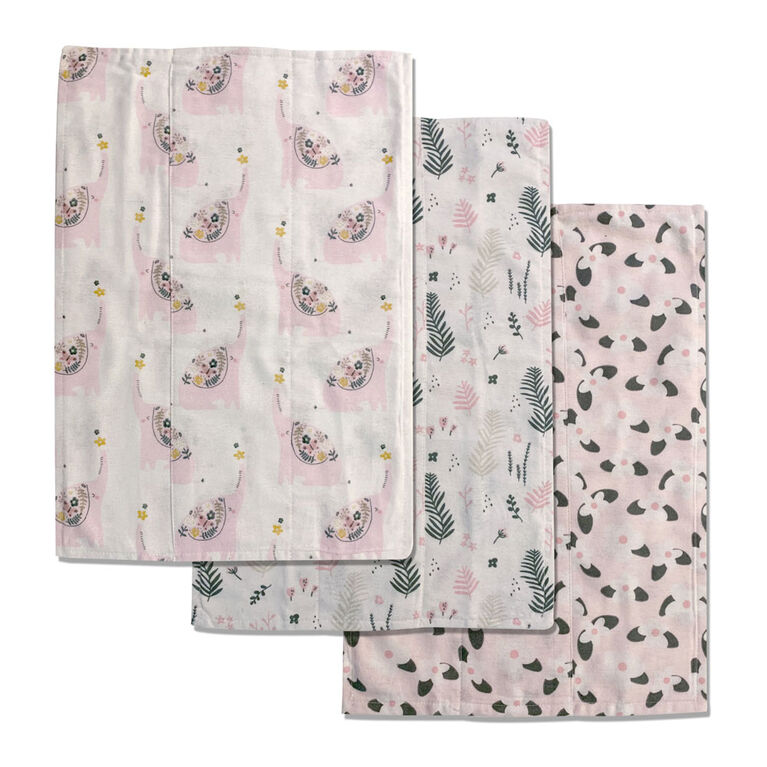 Koala Baby - Elephant Pack De 3 Flanelle Burp