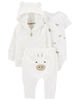 Carter's Three Piece Terry Little Cardigan Set White  12M