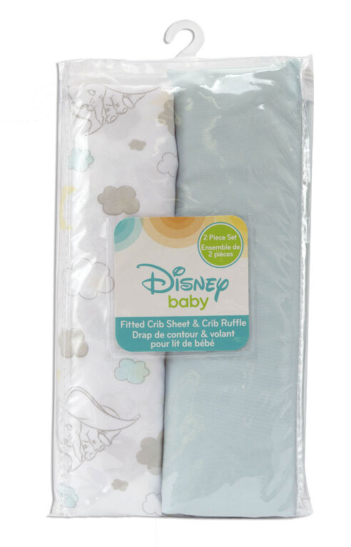 Disney Baby Fitted Crib Sheet & Crib Ruffle- Dumbo