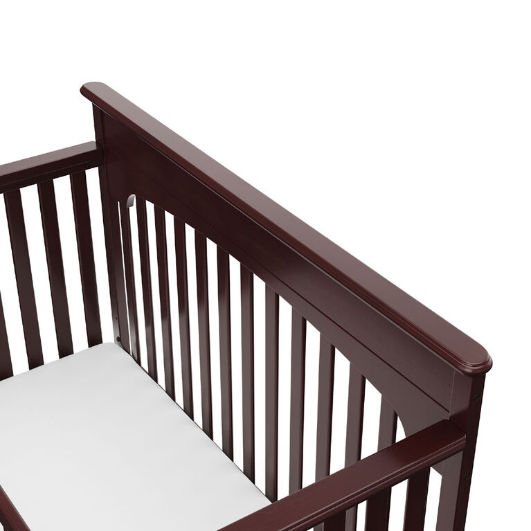 Enjoy the classic understated beauty of the grove crib as your child grows from infancy into the toddler years; graco lauren 4 in 1 convertible crib espresso