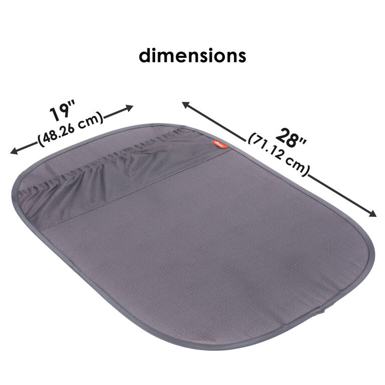 Diono Stuff 'n Scuff XL Kick Mat Back Seat Protector for Kids Feet With Storage Pocket, 100% Water Resistant for Protection of Your Upholstery from Dirt, Mud, Scratches, Gray