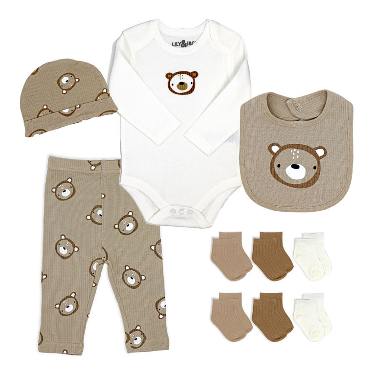 Lily & Jack Ensembles neutres de 10 pi&egrave;ces : Ours beige 0-3mois