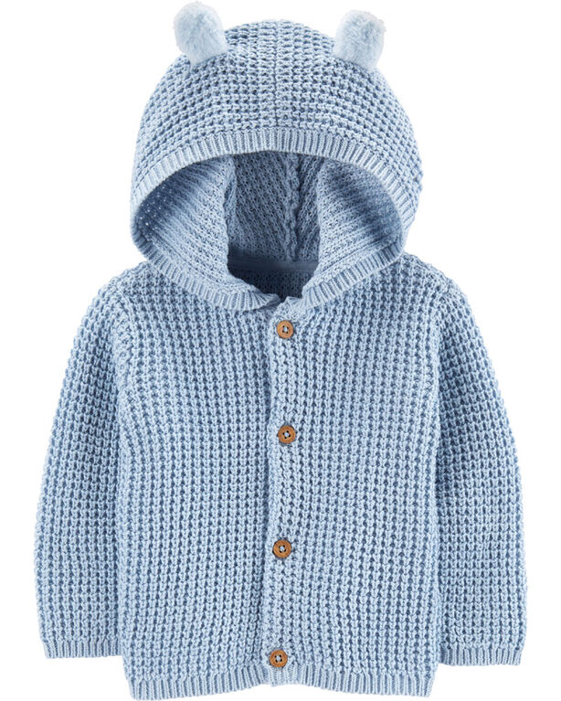 Carter's Hooded Cardigan - Blue, 6 Months