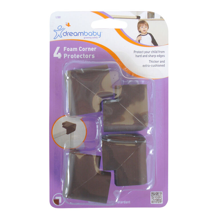 Dreambaby Pare-chocs d'angle en mousse classiques - Marron - 4pk