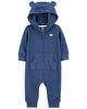 Carter's Zip Up Hooded Thermal Jumpsuit Blue Newborn
