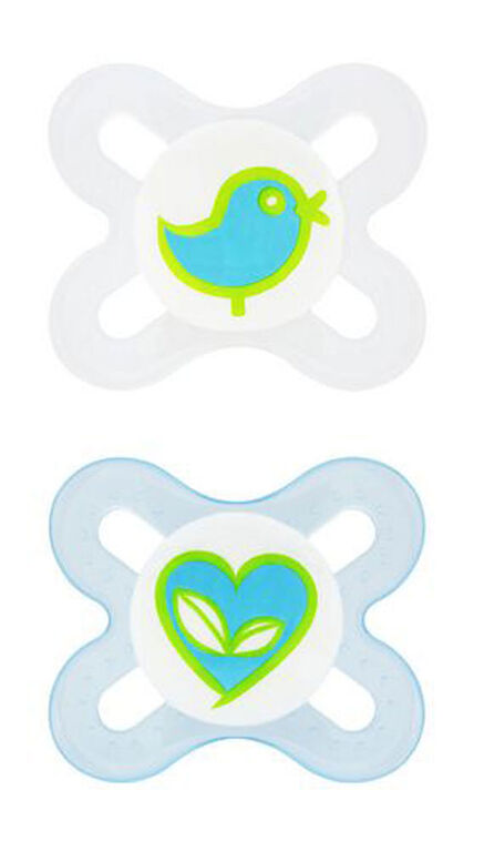 Suce orthodontique Attitude MAM, 6 mois et plus, 2 unités, Bleu