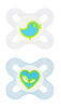 MAM Attitude Orthodontic Pacifier, 6+ Months 2-Count, Blue