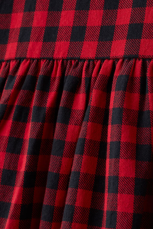 Flannel Plaid Dress Red 3-4Y