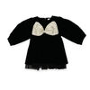 Baby Mode Signature Black Velvet Bow Dress 2Y