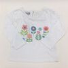 Coyote and Co. T-shirt manches longues à fleurs - Blanc - de 6 à 9 mois.