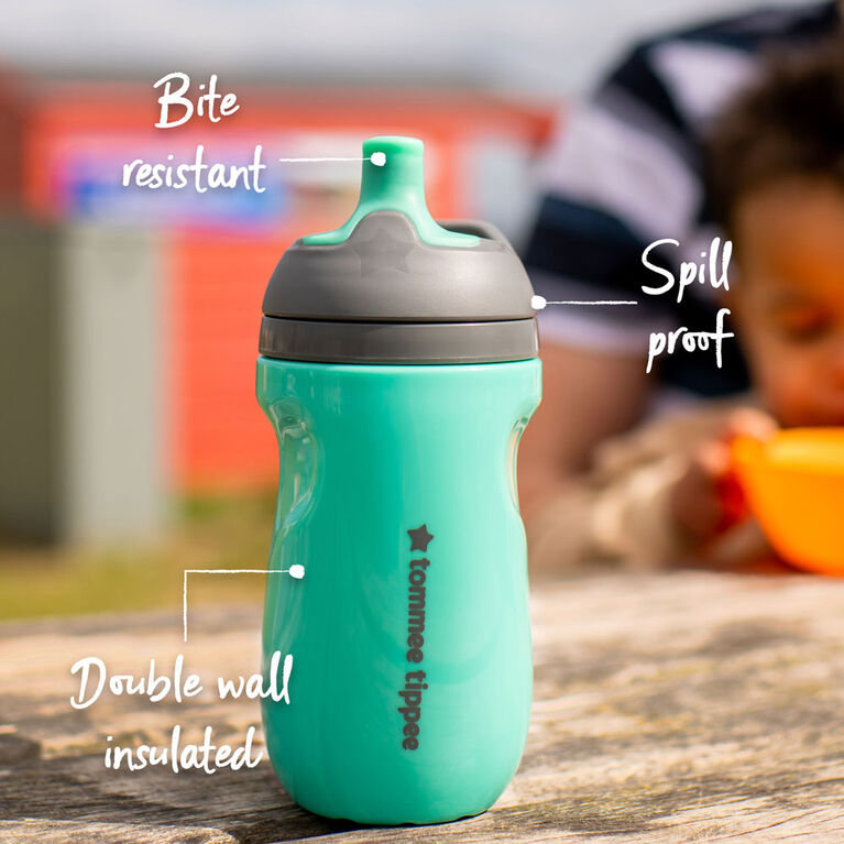 Tommee Tippee Insulated Sportee Cup, Spill-Proof (9oz, 12m+, Teal)