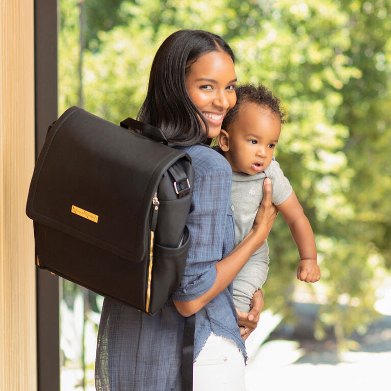 Petunia Pickle Bottom - Boxy Backpack - Black Leatherette