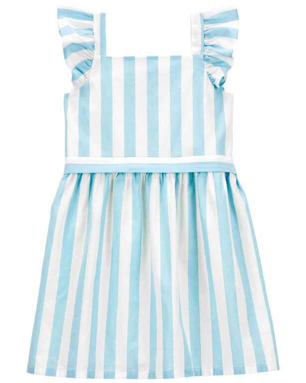 Carter's Striped Flutter Dress Blue 3T