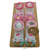 So Dorable 2 Pack Rattle Booties With 3D Icons - Donut / Ice Cream 0-12M