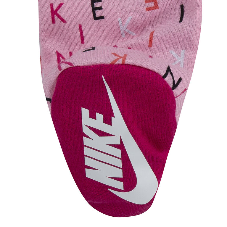 Nike AOP Footed Coverall - Pink - Size 0-3 months