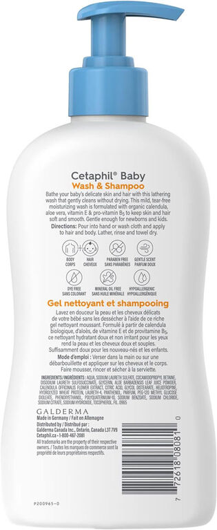 Cetaphil Baby Gel nettoyant et shampooing 400 ml.