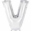 14" Silver Letter Balloons - V