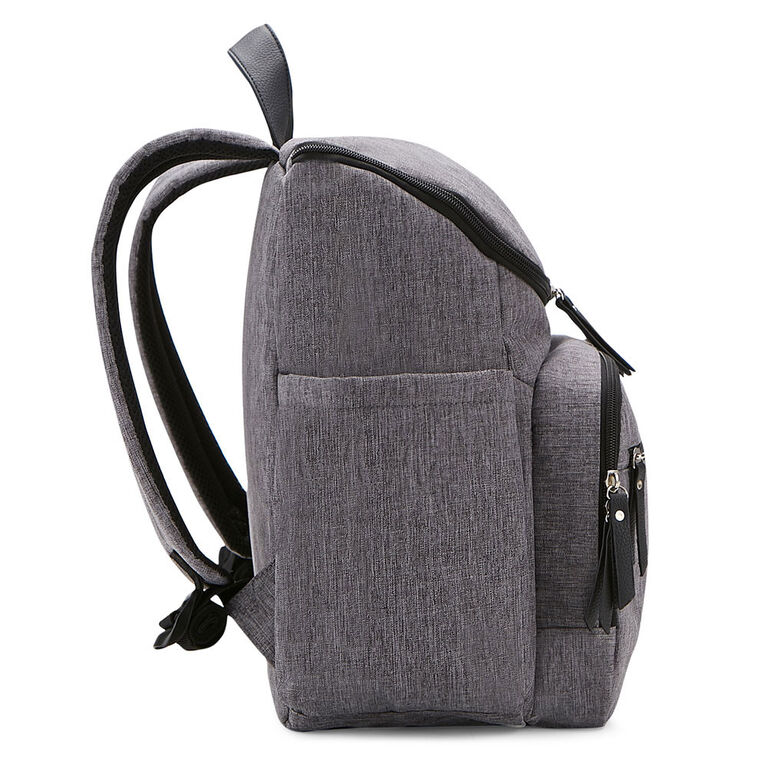 Sac a couches avec bretelles Shell de Baby Boom - Gris hachure croise