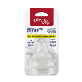 Playtex - Naturalatch Nipples Slow Flow, 2-Pack