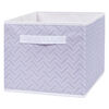 Gray Herringbone Canvas Storage Bin