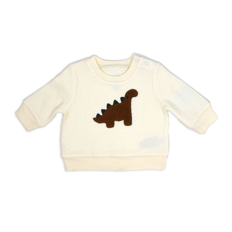 Baby Mode 2 Piece Fleece Pant Set: Brown Dino