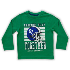Friends Play Together Long Sleeve Tee Green