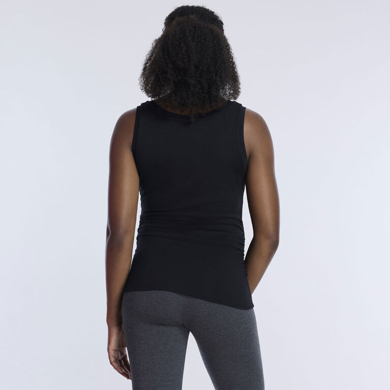 Motherhood Side Ruched Tank-Blue-M