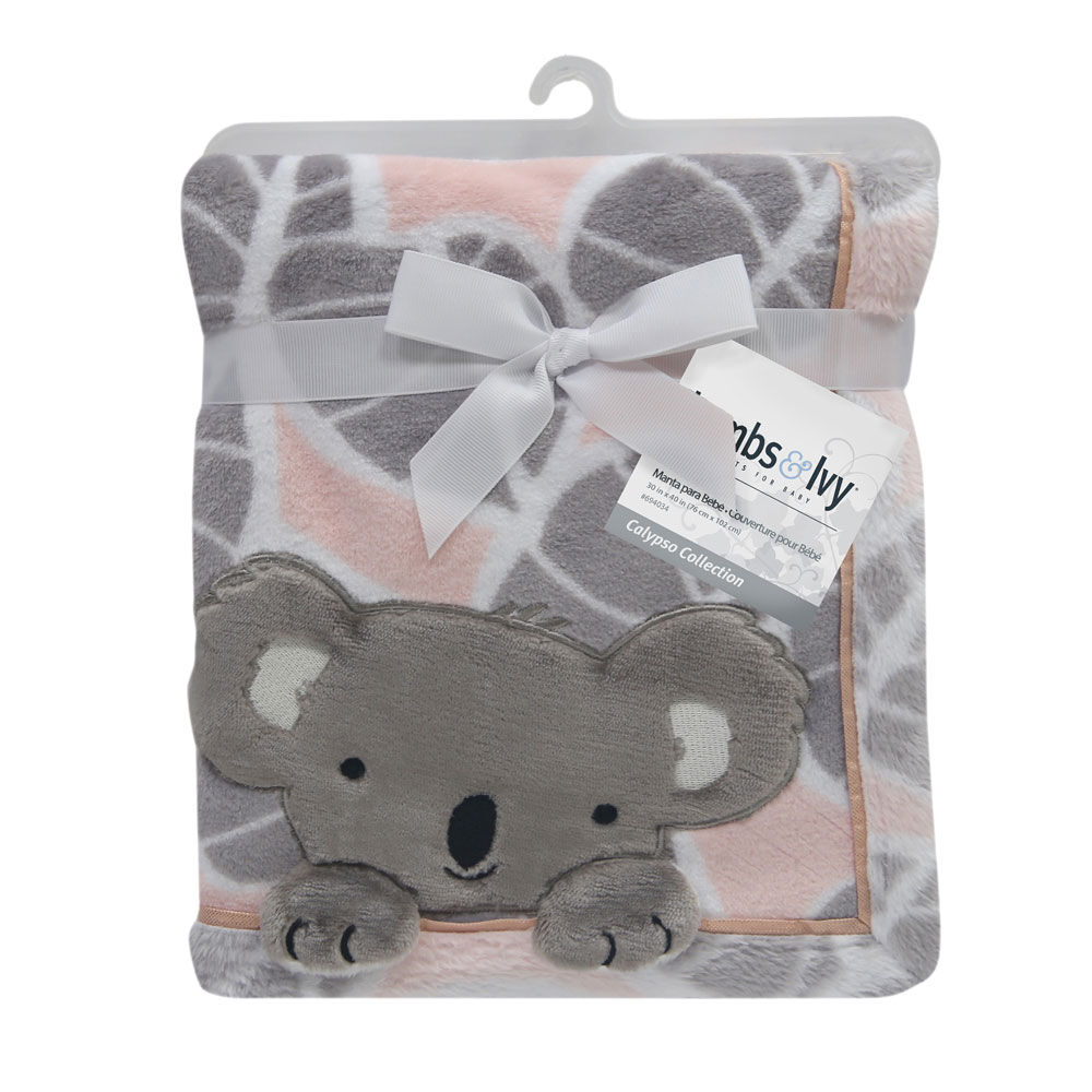 Lambs Ivy Calypso Koala Blanket Pink Gray Babies R Us Canada