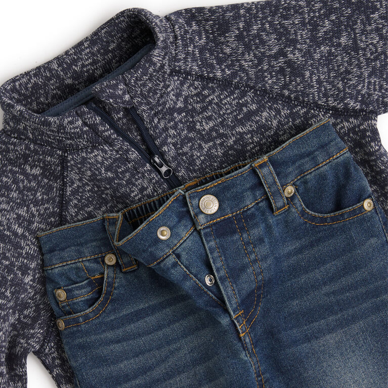  7 For All Mankind 2 Piece Set     Heather Navy 24M