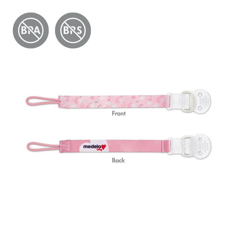 Medela Baby Pacifier Holder, extra light and small, BPA free. Girl