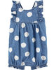 Barboteuse en chambray à pois Carter's - bleu, 18 mois