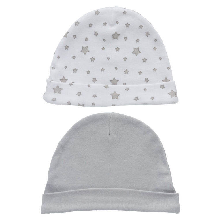 Koala Baby 2-Pack Hat Set - Grey Stars