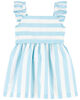 Carter's Striped Flutter Dress Blue