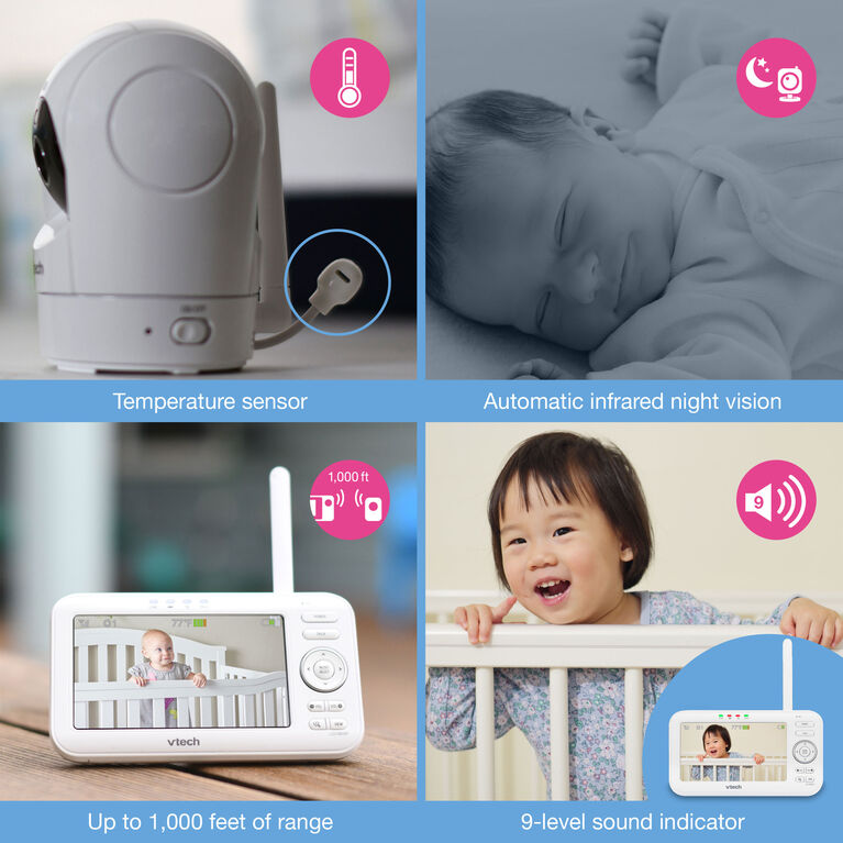 VTech VM5262 5 inch Digital Video Baby Monitor with Pan & Tilt Camera, Full Colour and Automatic