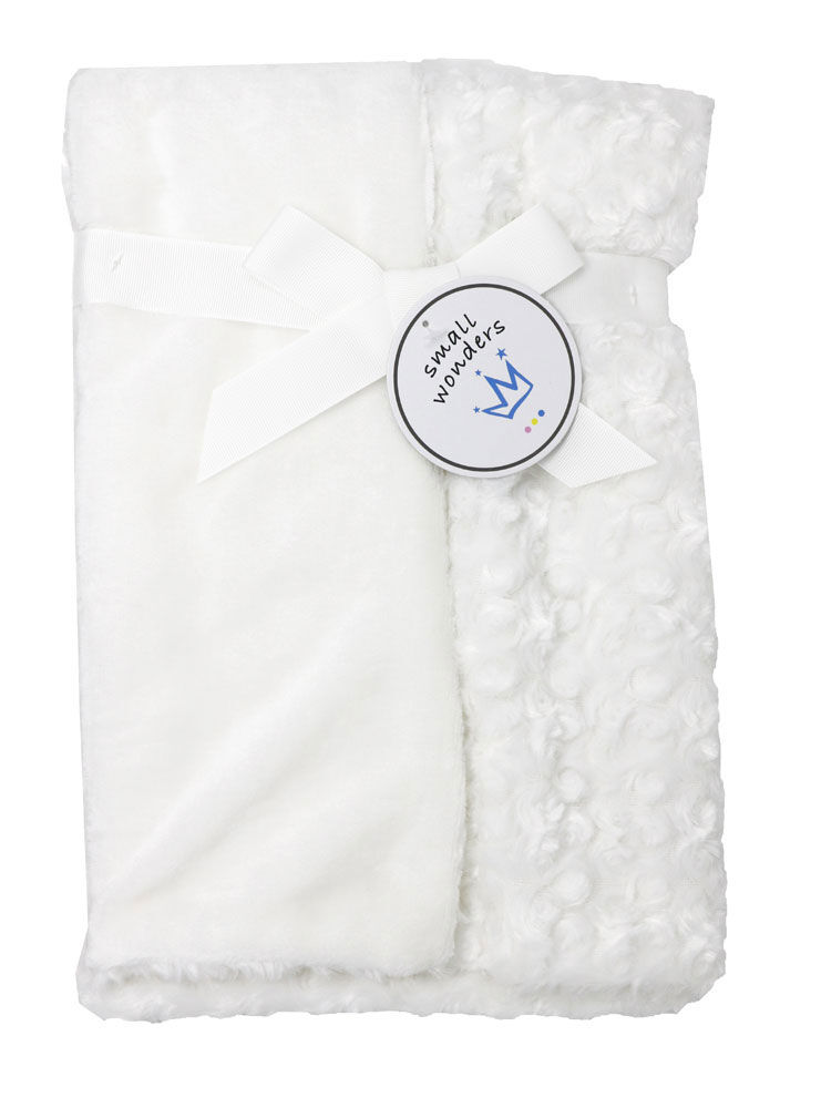 Small Wonders Plush Rosette Blanket White