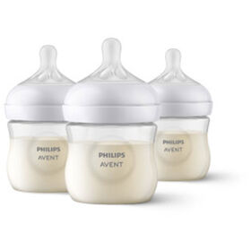 Biberon naturel Philips Avent avec tétine Natural Response, transparent, 4oz, 2pk, SCY900/03