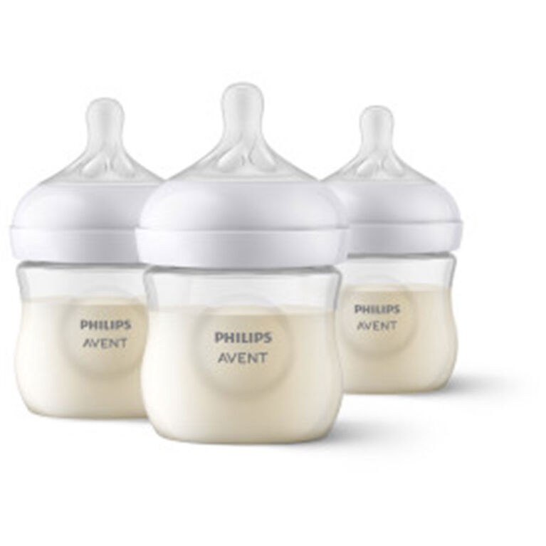 Philips Avent Natural Baby Bottle With Natural Response Nipple, Clear, 4oz, 3pk, SCY900/03