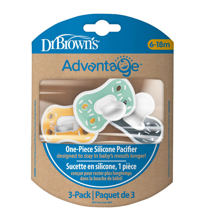 Advantage Pacifiers Stage 2 6-18M 3 Pack