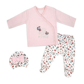 Mode bébé 3 pièces matelassées Take Me Home : rose Itty Bitty So Pretty