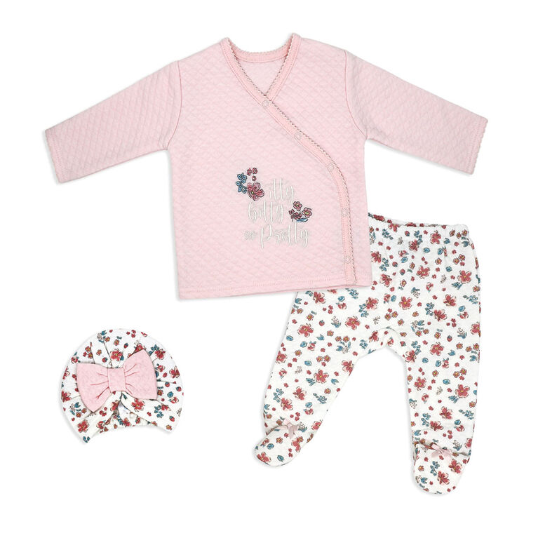 Baby Mode 3 Piece Quilted Take Me Home :Pink Itty Bitty So Pretty
