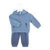 Baby Mode Ensemble jogging matelass&eacute; &agrave; capuche 2 pi&egrave;ces : bleu 12 mois