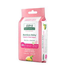 Aleva Naturals Bamboo Baby Hand 'n' Face Wipes - 30 count