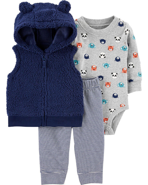nouveau-n&eacute; Ensemble gilet &agrave; oreilles marine Carter's